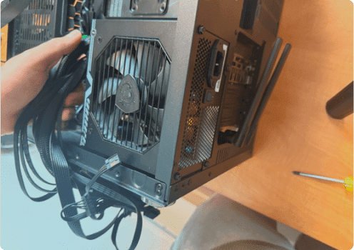 Install and connect the PSU